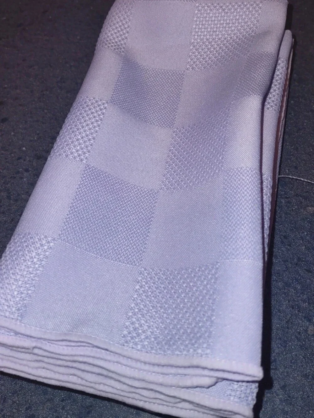 Set of 6 Soft Lilac Checkered Weave Cloth Napkins Pastel Purple/ Lilac Unbranded